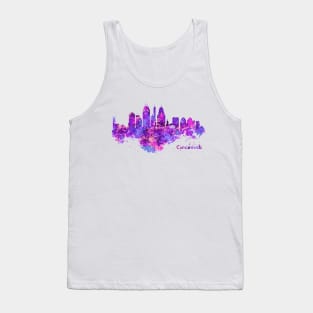 Horizontal watercolor skyline of Cincinnati Tank Top